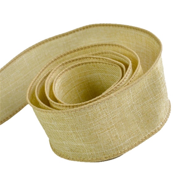 Toys4.0 1.5 in. 50 Yards Grace Linen Ribbon, Ivory TO2635842 - main
